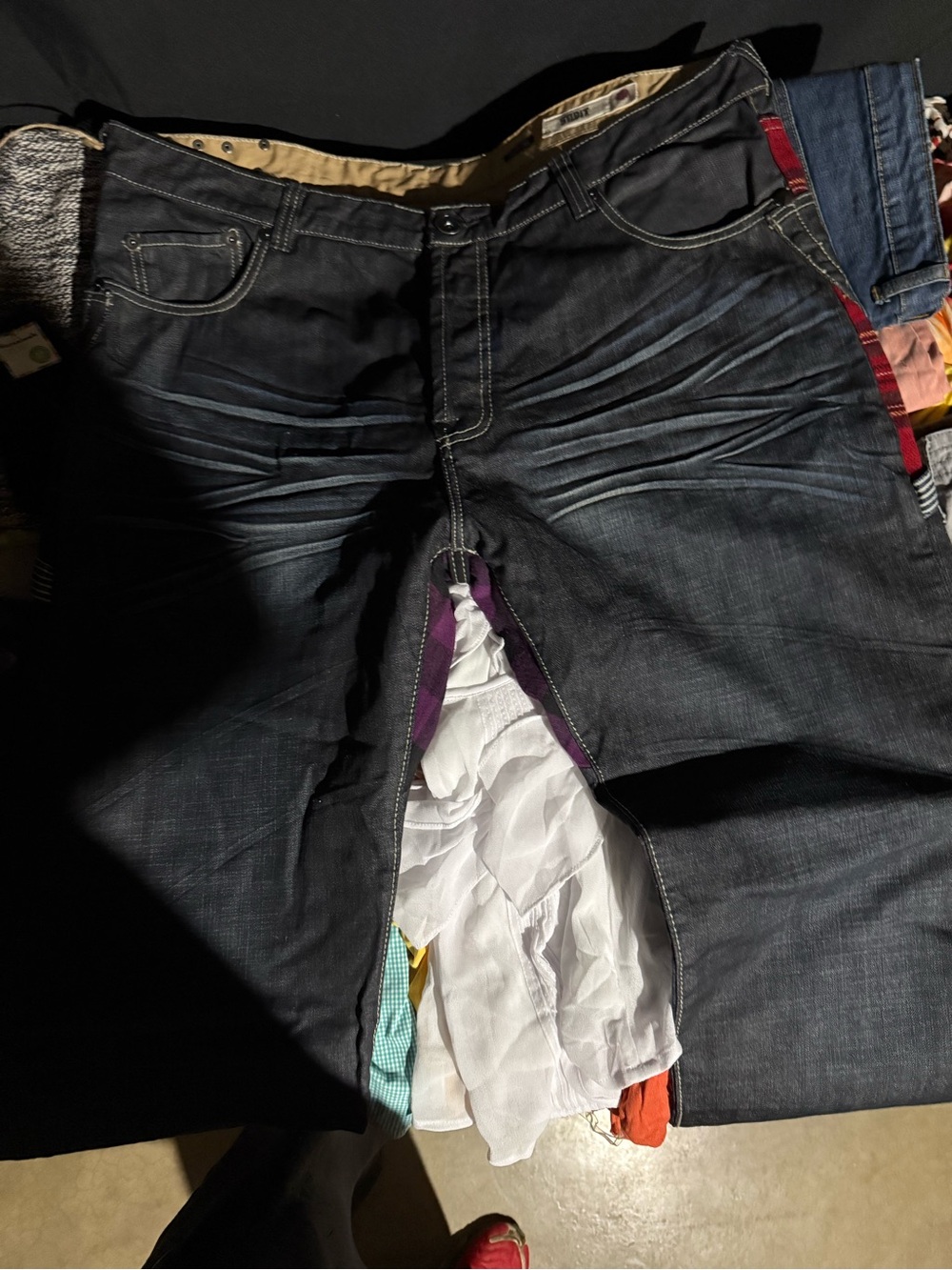 Slim Straight Men's Jeans in Dark Blue - Unbranded